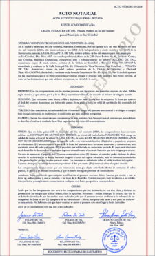 ACTO NOTARIAL X LINEA (MÁS DE 29 LINEAS)